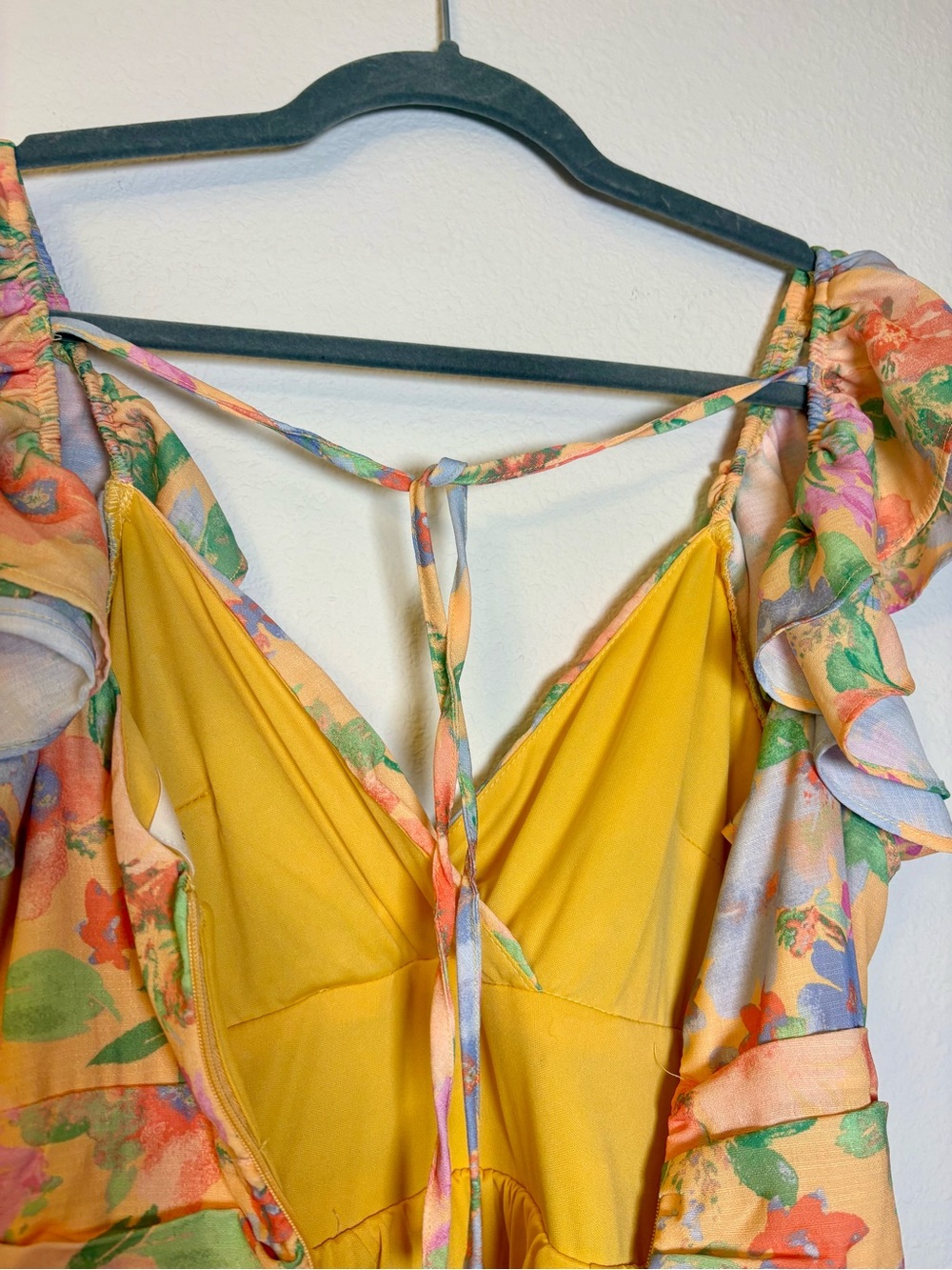 Dee Elly Bright Yellow Floral Dress - Picture 6 of 6